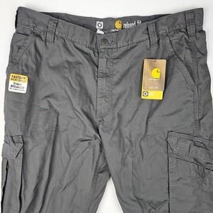 NWT Carhartt Force Tappen Cargo Work Pants 40x34 Gray Ripstop Relaxed Fit 101148